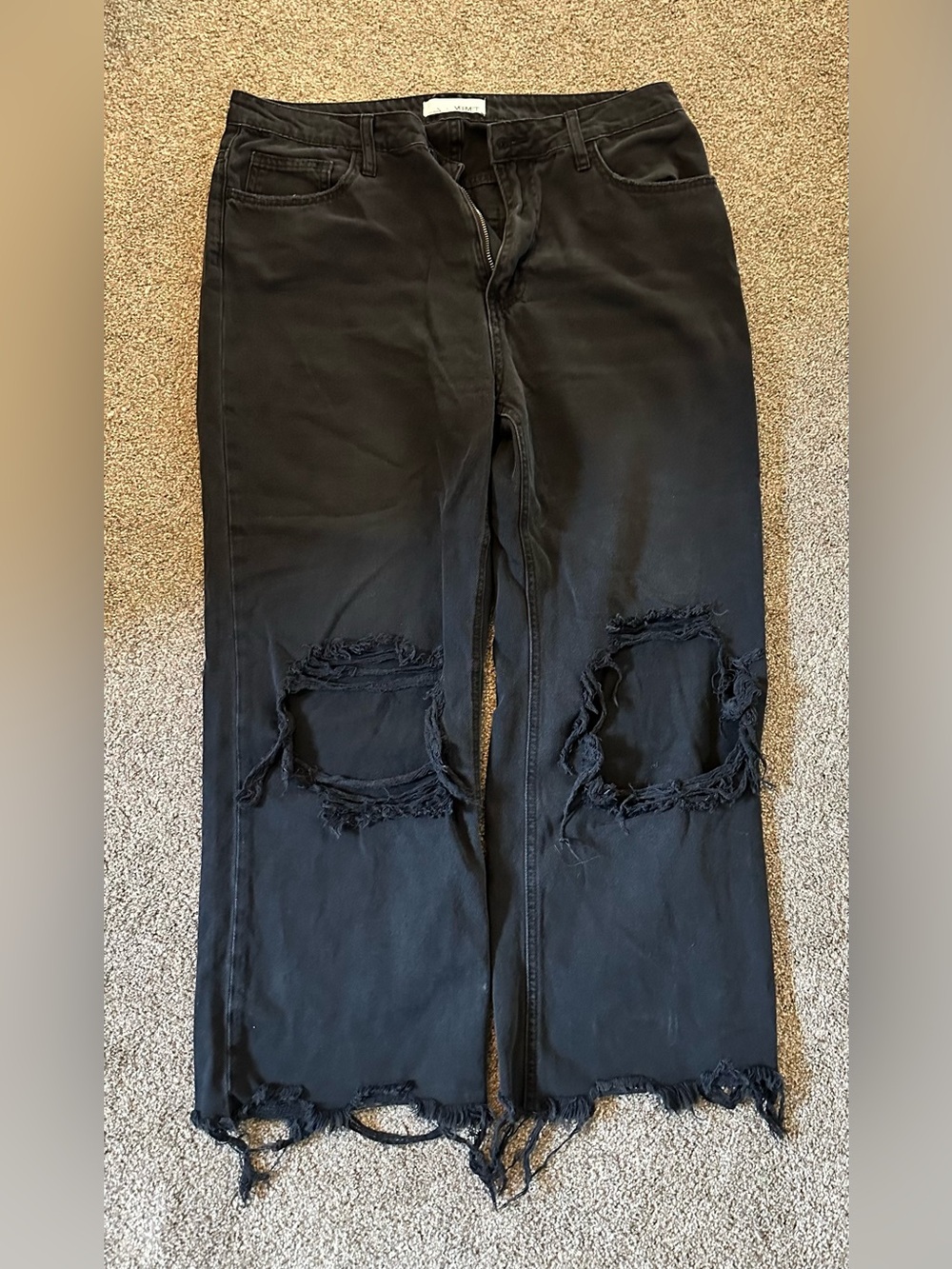 Vervet Distressed Black Women’s Jeans - Wide Leg